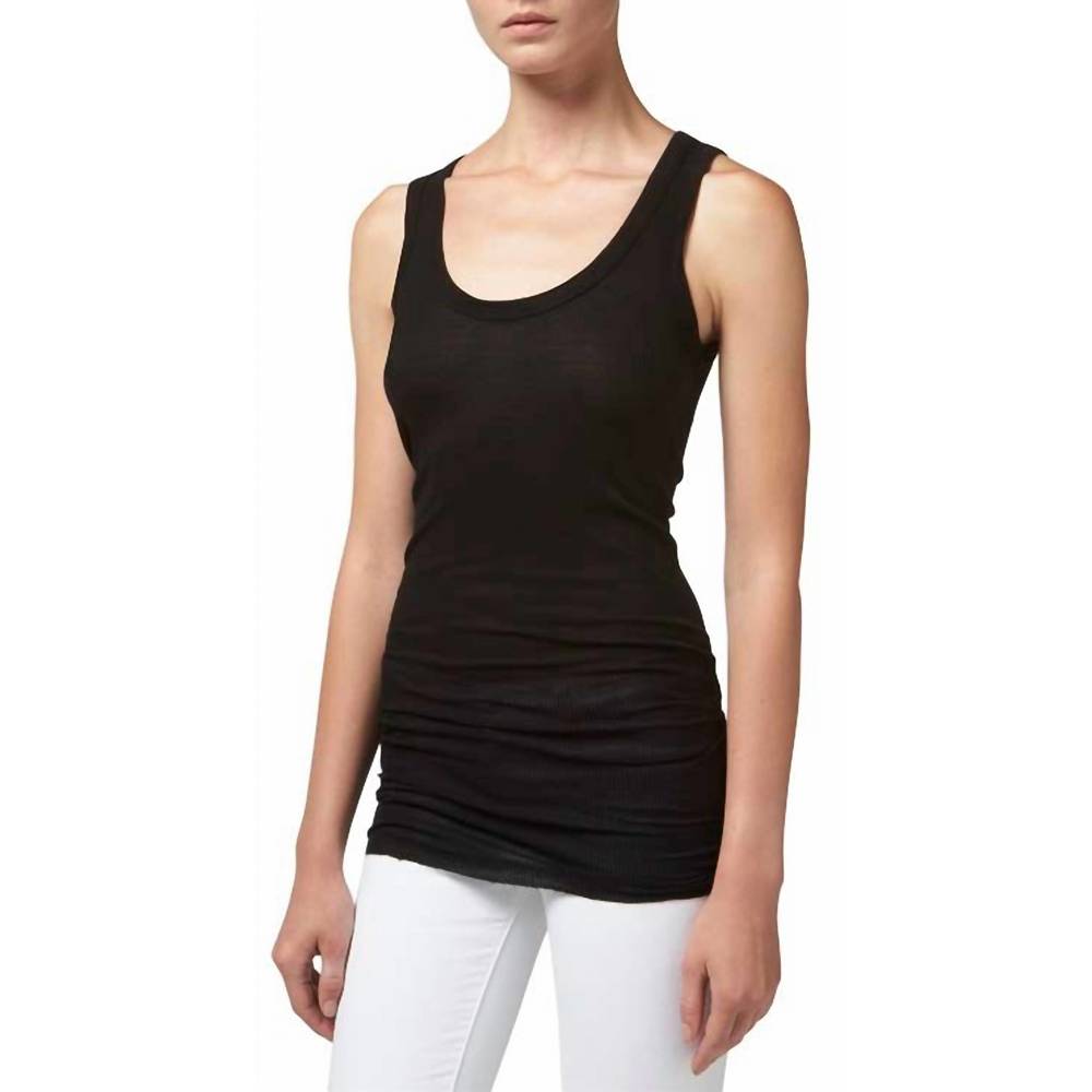 NEW ENZA COSTA silk rib tunic tank in black